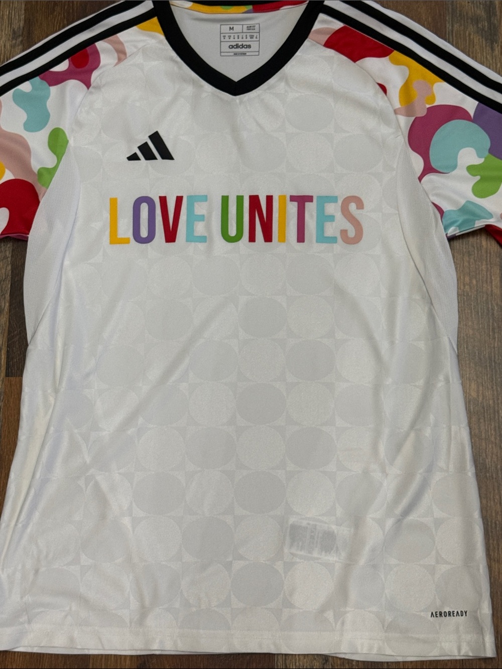 Adidas Love Unites Pride AEROREADY Soccer Jersey White Multicolor Medium - Picture 5 of 6